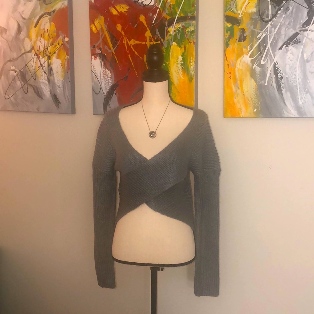 Fun Gray Cross Sweater